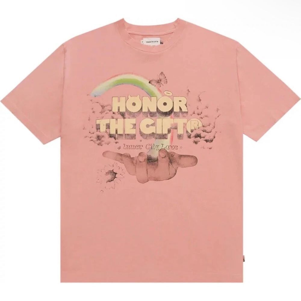 Honor the Gift Men’s Pink Distressed T-shirt(Size XL)